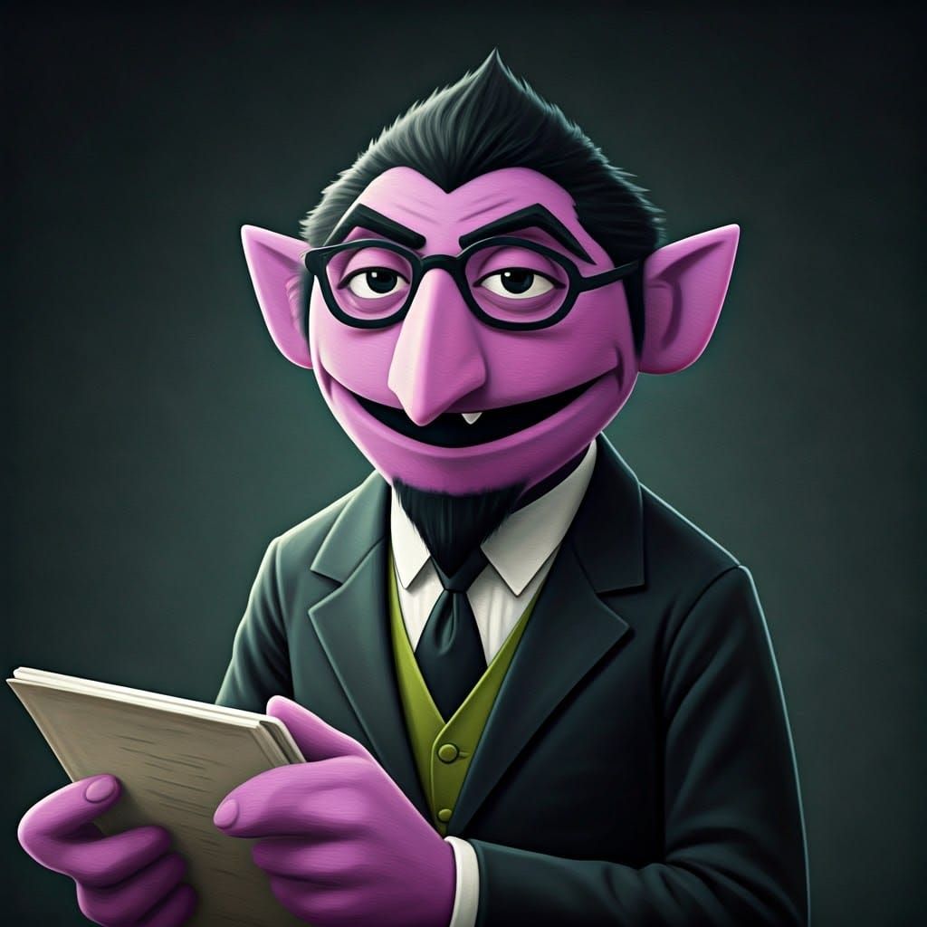 Count Von Count as Abstract Oil Painter