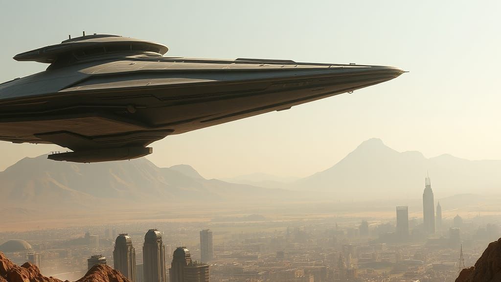 Cosmic Departure in Futuristic Style