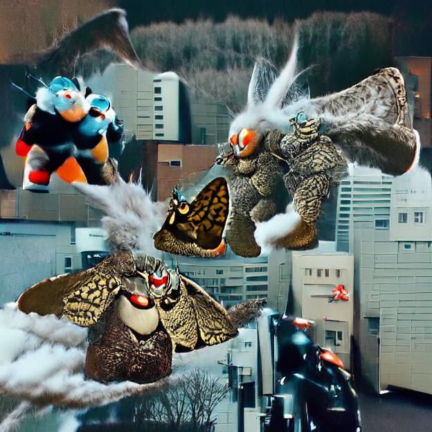Godzilla, Mothra, and Mothman Team Up
