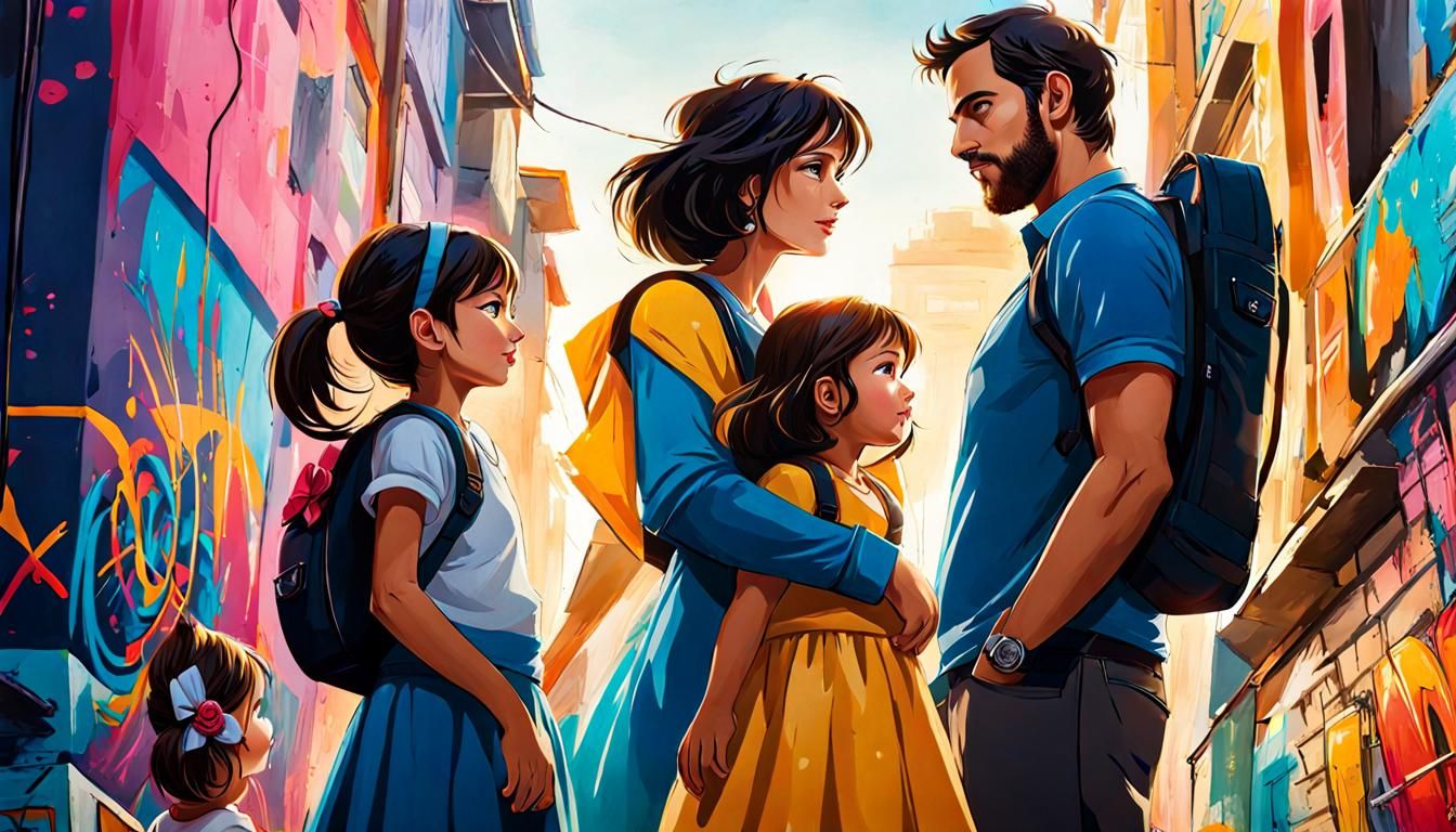 Enchanted Family Portrait in Starry Wonderland