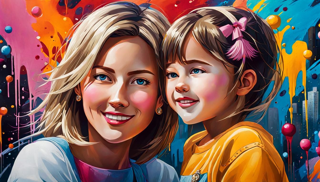 Caucasian Family Portrait in Enchanted Wonderland