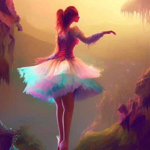 Girl Dancing: Detailed Fantasy Concept Art