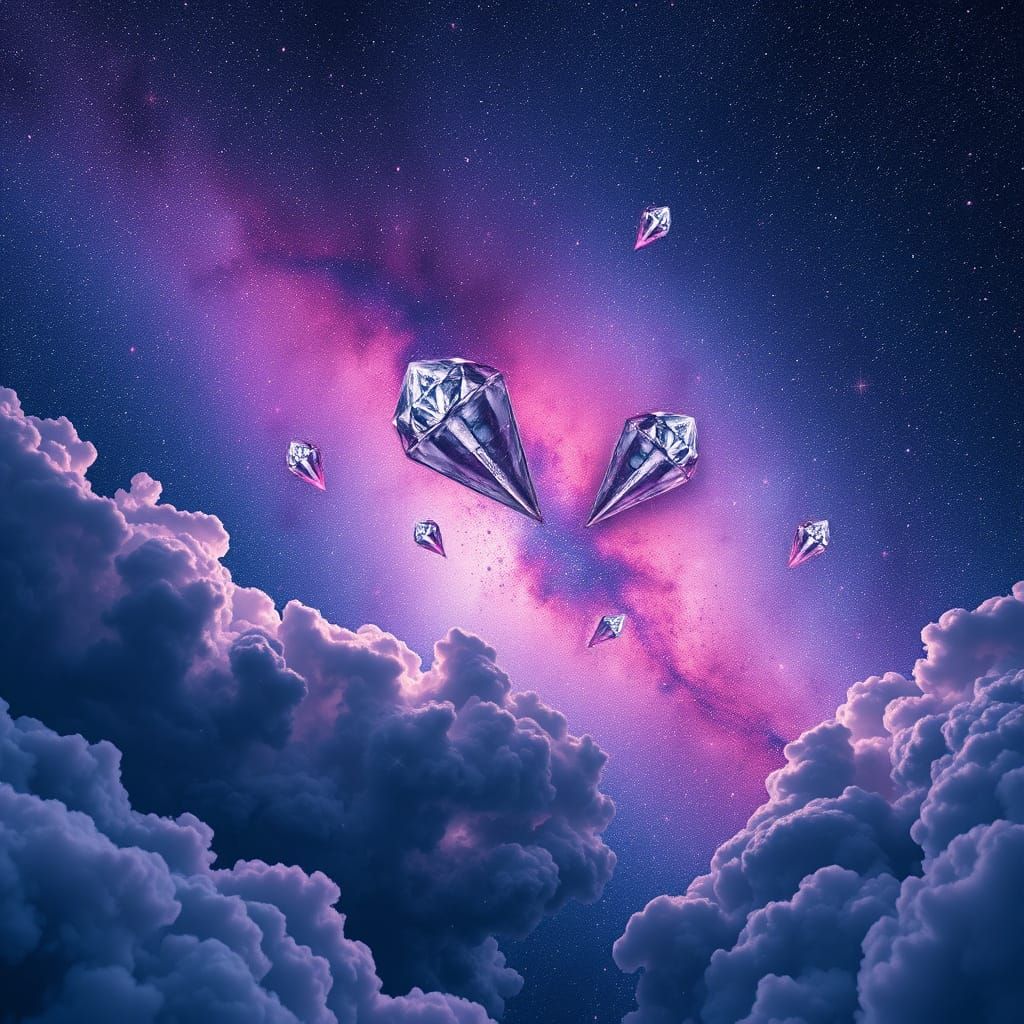 Cosmic Starry Night in Surrealist Style