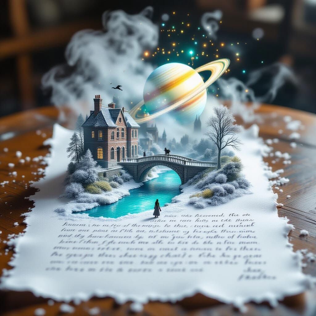 Holographic Winter Landscape Emerges From Frosty Poems