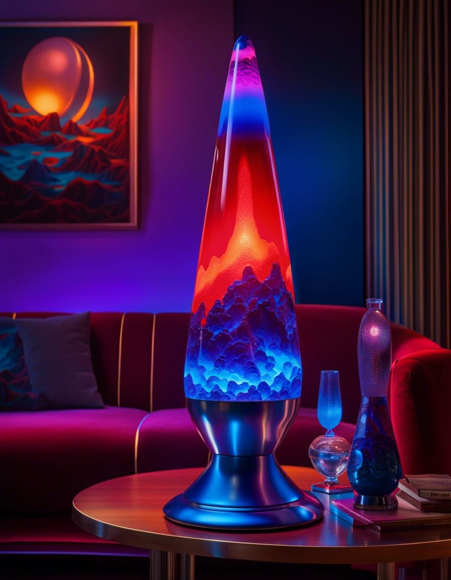 Futuristic Lava Lamp in Art Deco Style