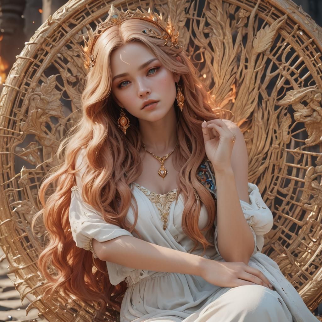 Fantasy Fire Goddess Concept Art in 8K