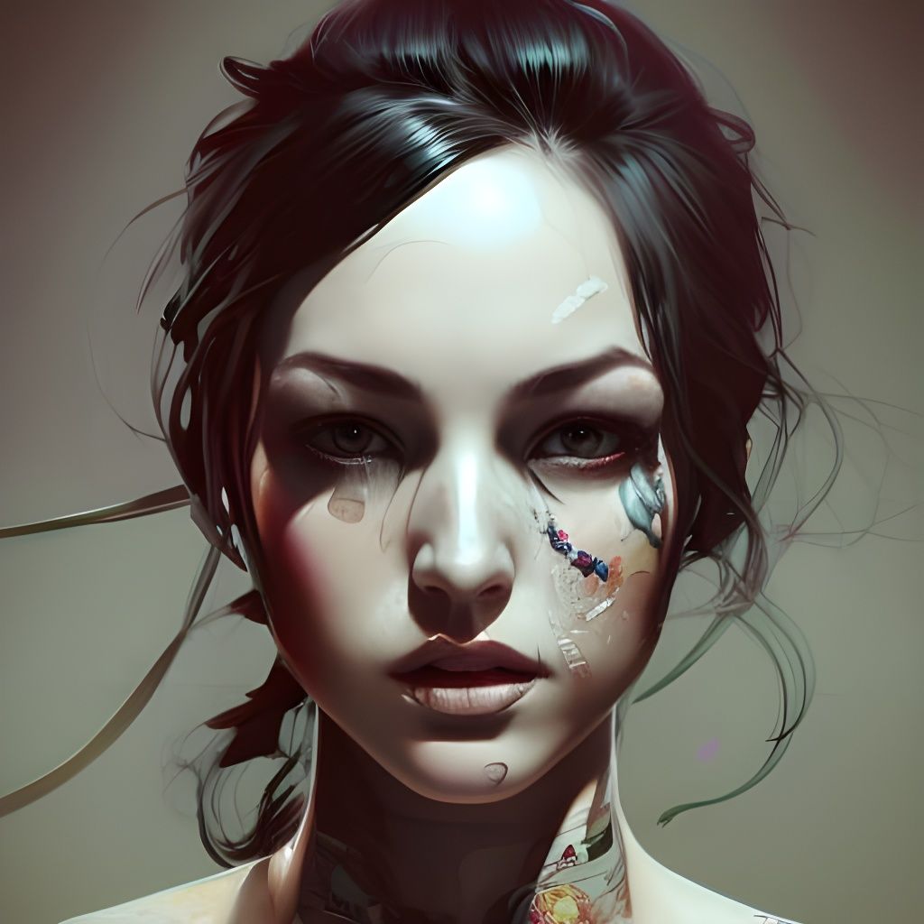 Punk Girl Portrait in Hyperdetailed Digital Art