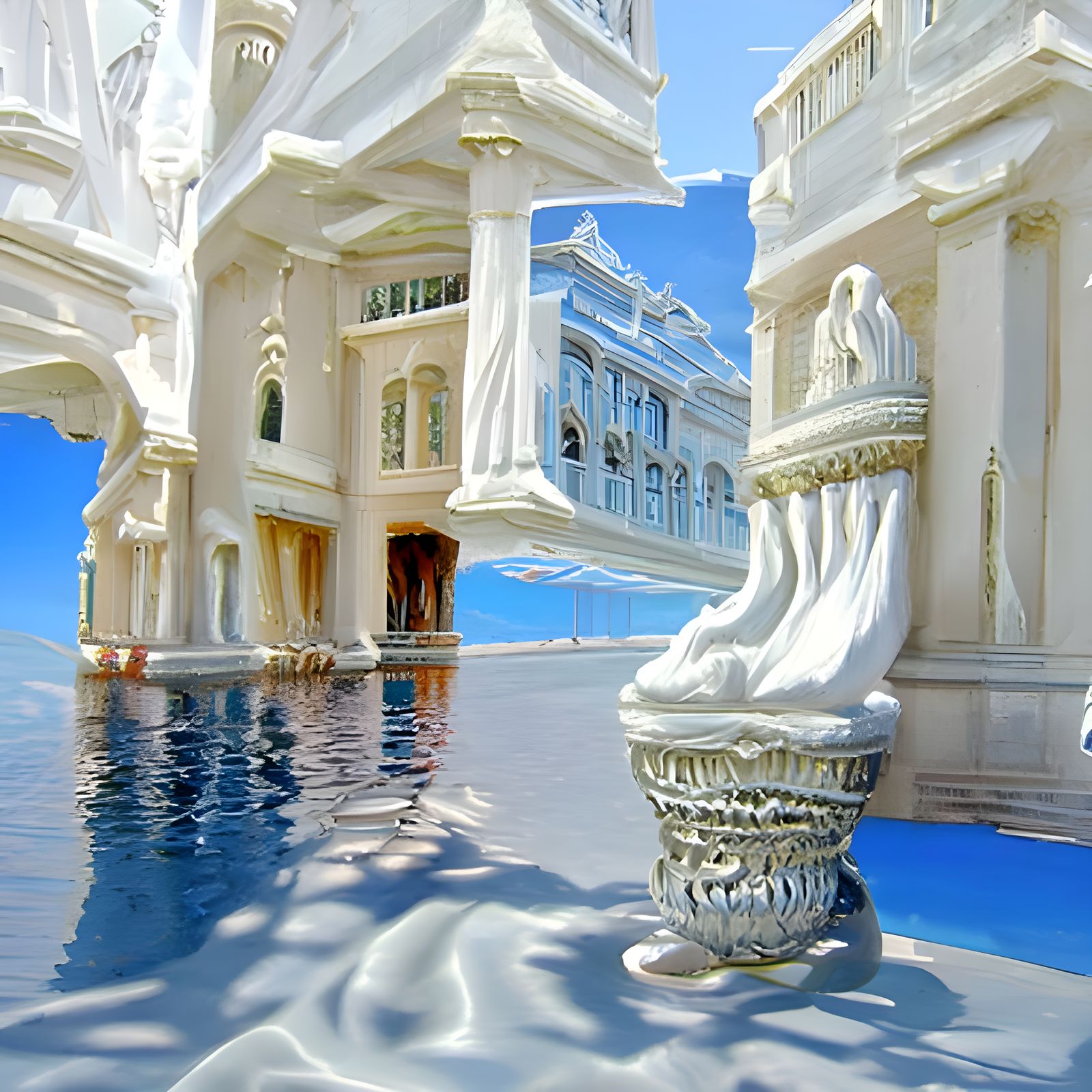 Hyperdetailed Greek Architecture in Oil Painting Style