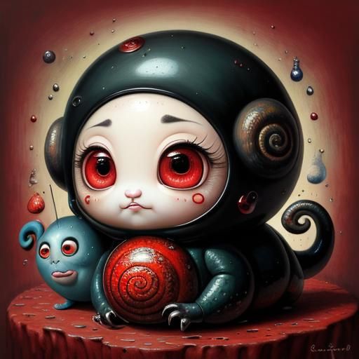 Surreal Body Horror in Pixar Style with Chibi Eyes