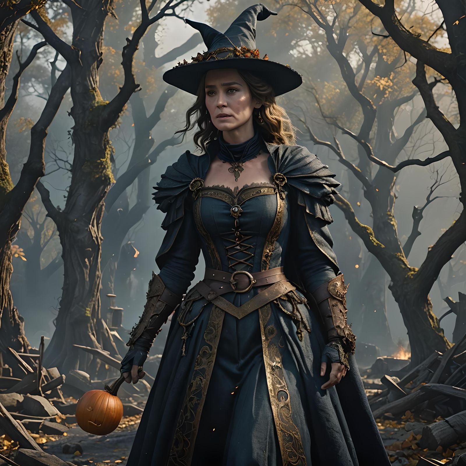 Emily Blunt as Witch: Detailed Matte Painting