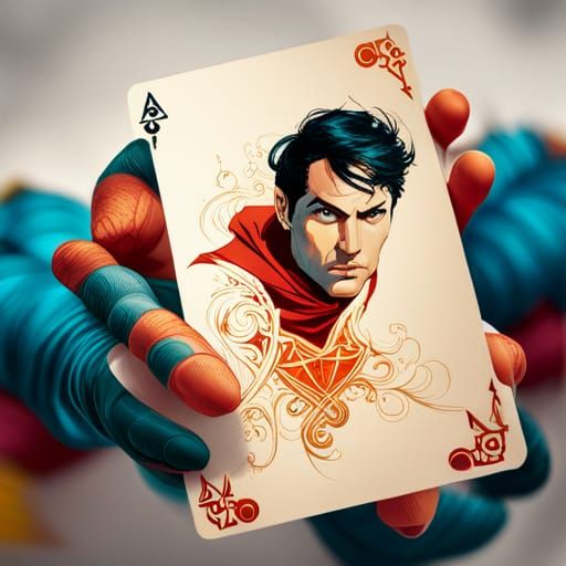 Superman Playing Card with Golden Outlines