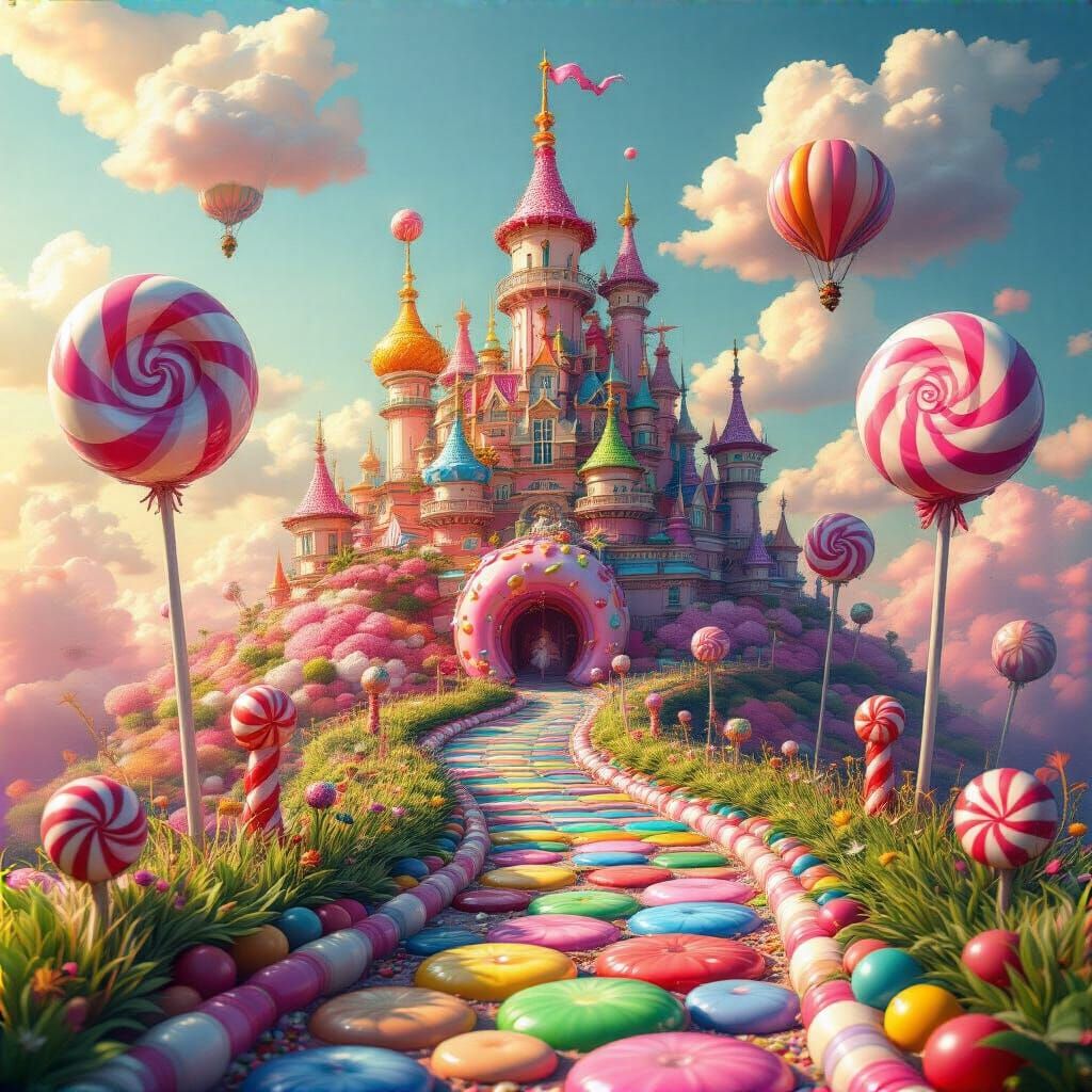 Grimdark Candyland Digital Illustration in Candy Art Style