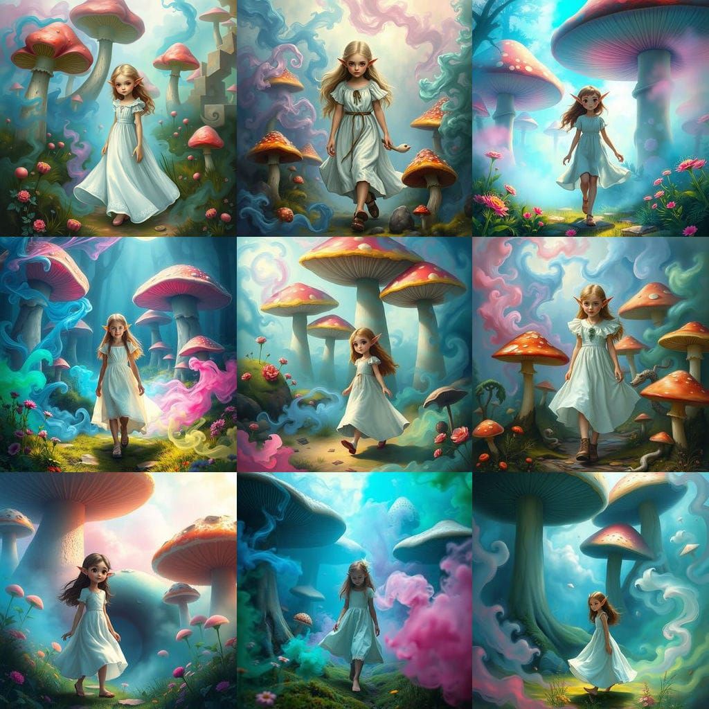 Elf Child in Whimsical Wonderland