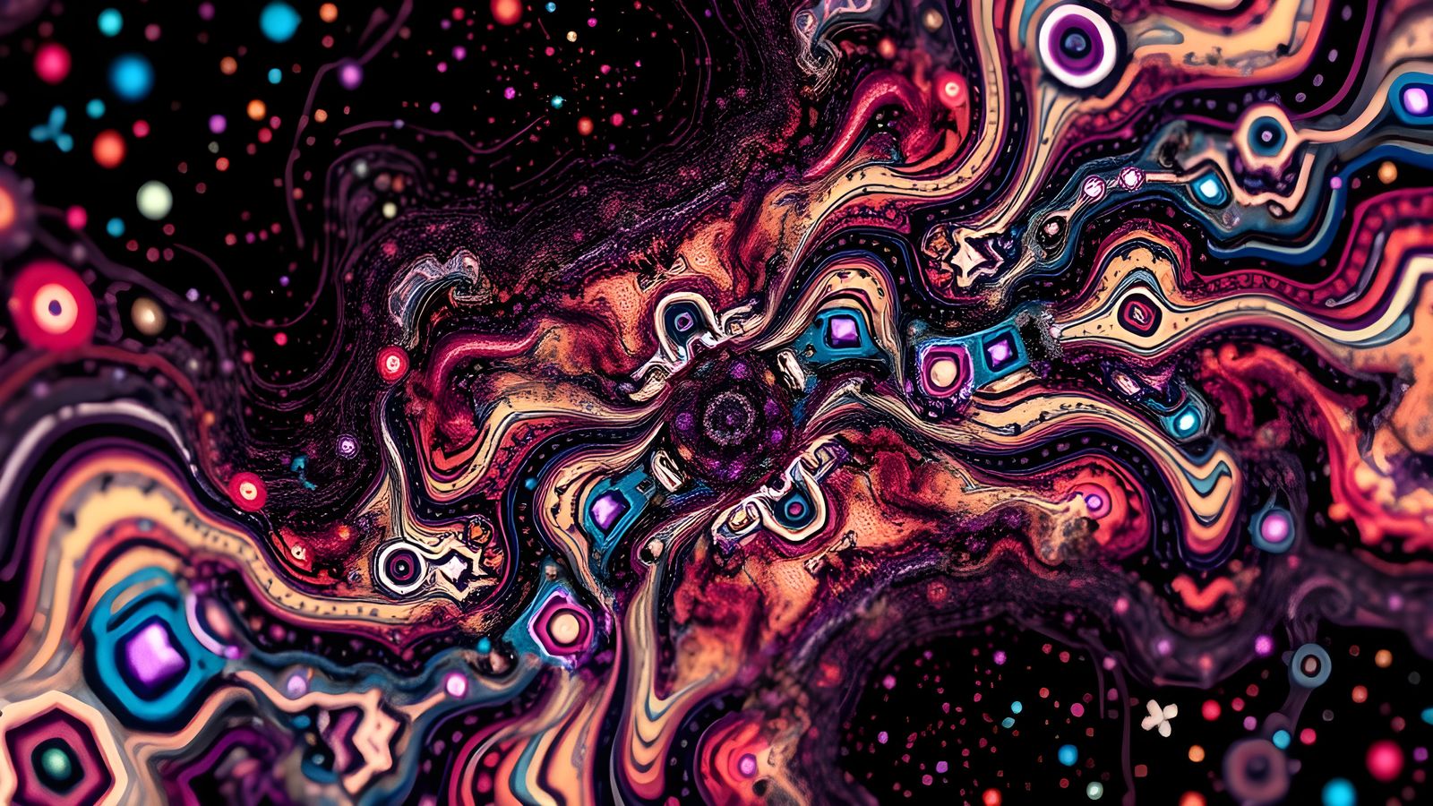 Cosmic Landscape in Vibrant Colors