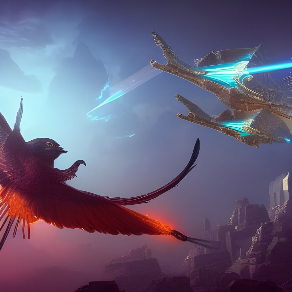 Horus and Bastet with Laser-Shooting Mockingbirds