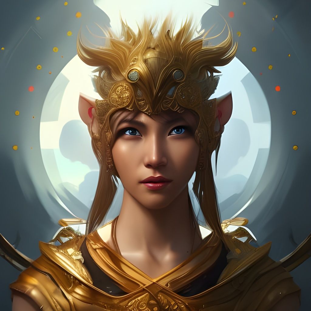 Female Sun Wukong Portrait in Hyperdetailed Style