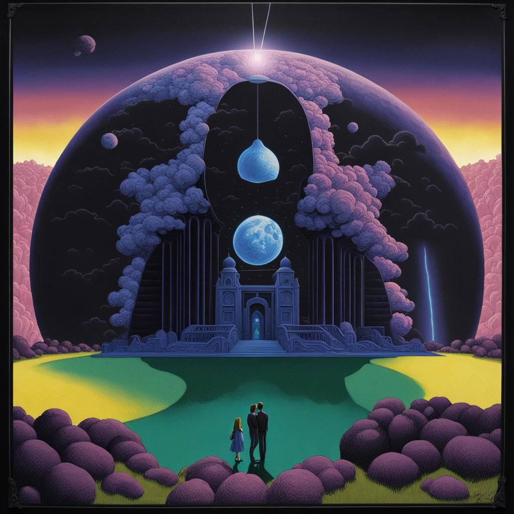 Black light poster for PINK FLOYD circa 1975 trippy beautifu...