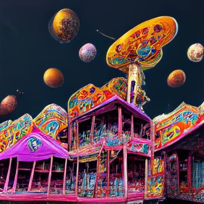 Cyberpunk Space Station on the Moon in 2420