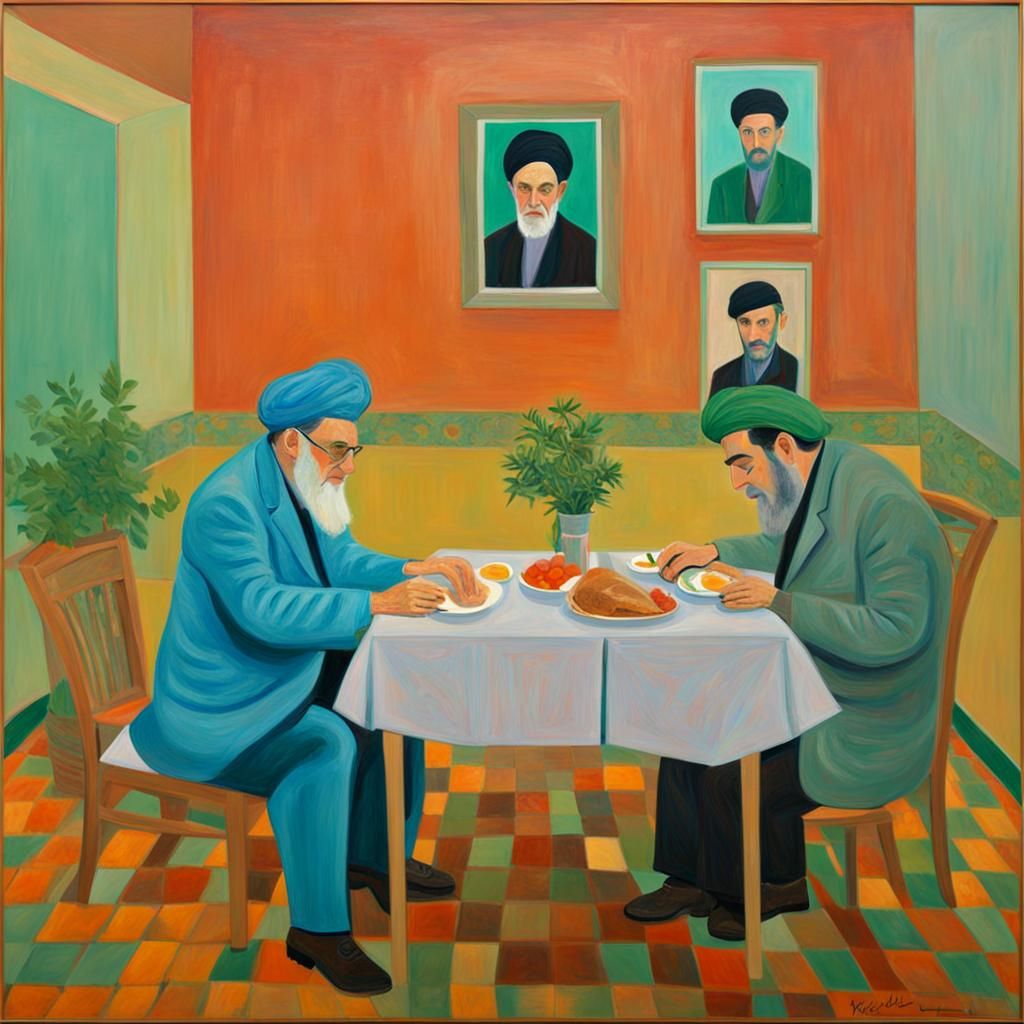 Khomeini's Last Breakfast, Hockney Style