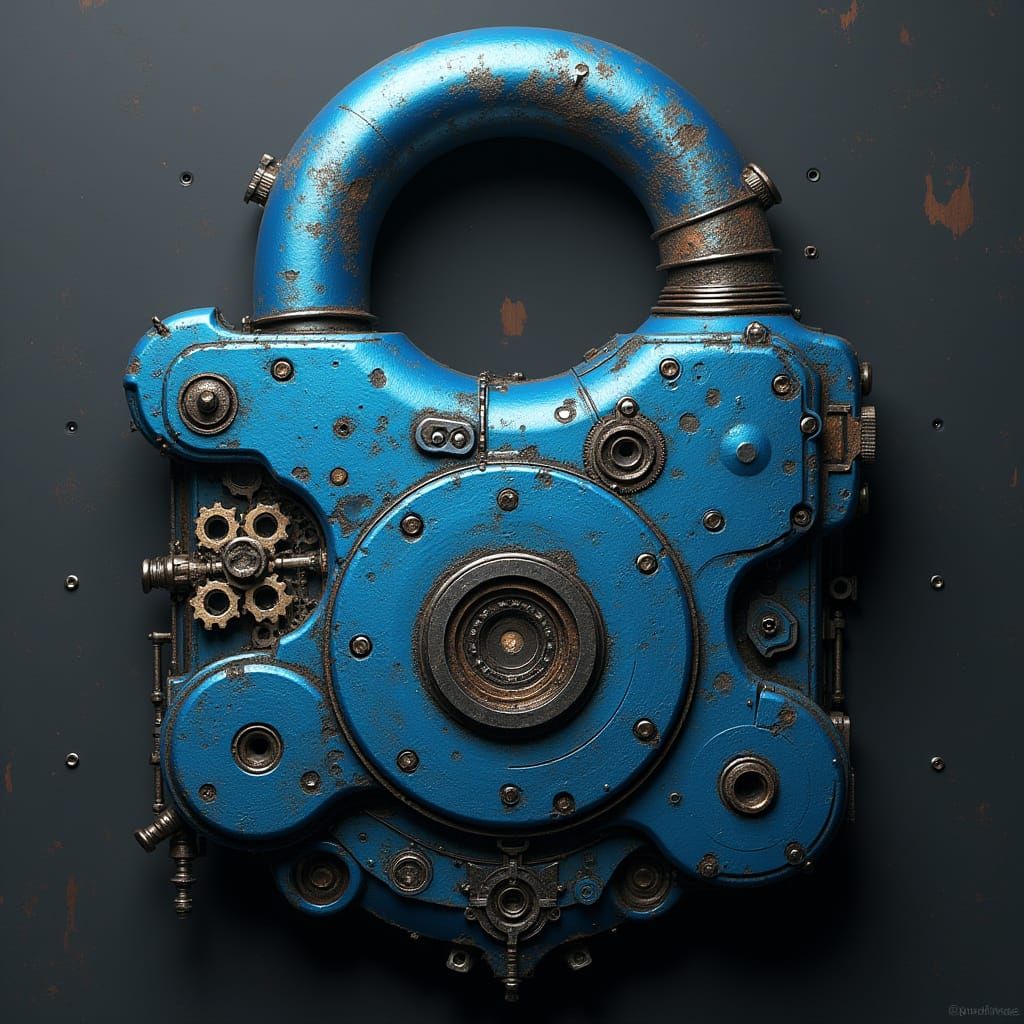 Futuristic Metallic Lockwork in a Dark Industrial Aesthetic