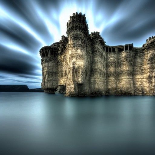 Rock Face in Storm