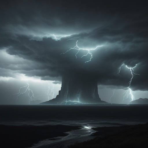Dramatic Hyperrealistic Storm Landscape with Cinematic Glow