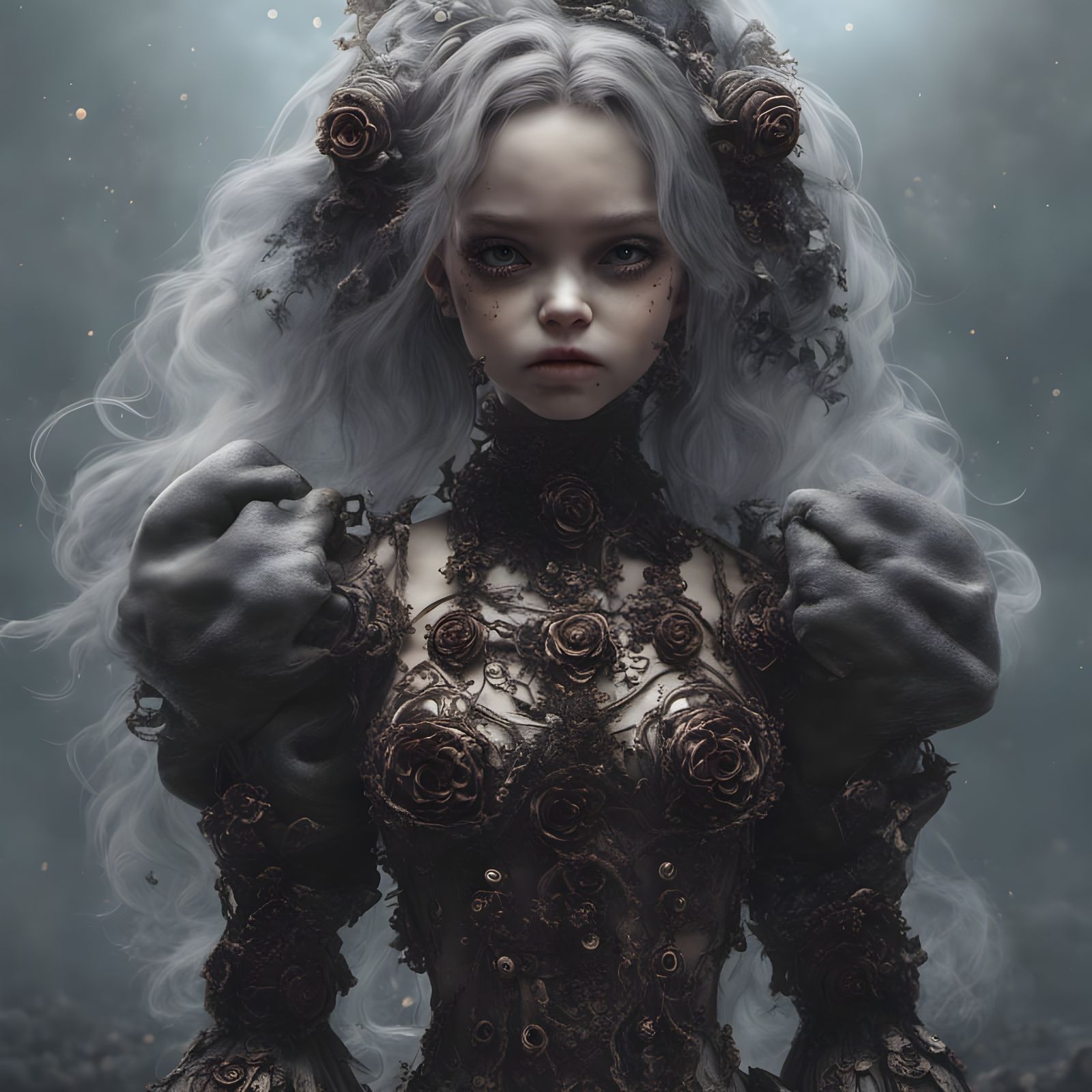 Creepy High Detail Doll in Dark Fantasy Style