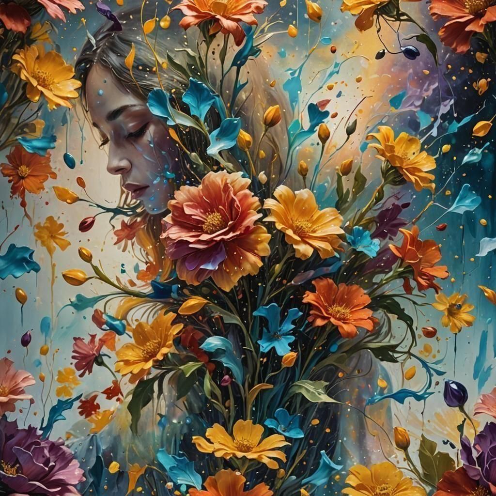 Flowers Made of Paint: Abstract Floral Art