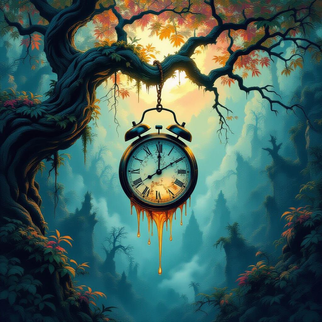 Melting Clock in Post-Apocalyptic Wonderland