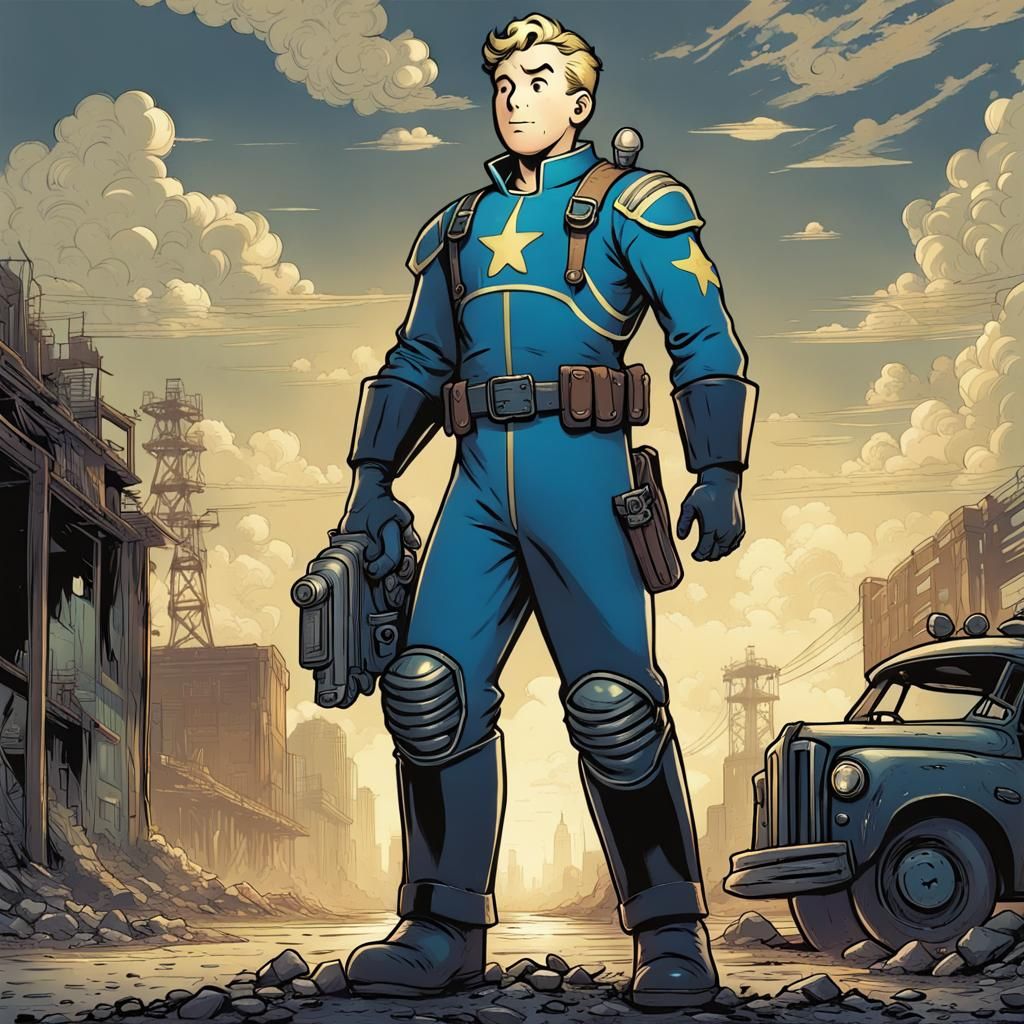 Fallout Boy in Comic Book Art Style