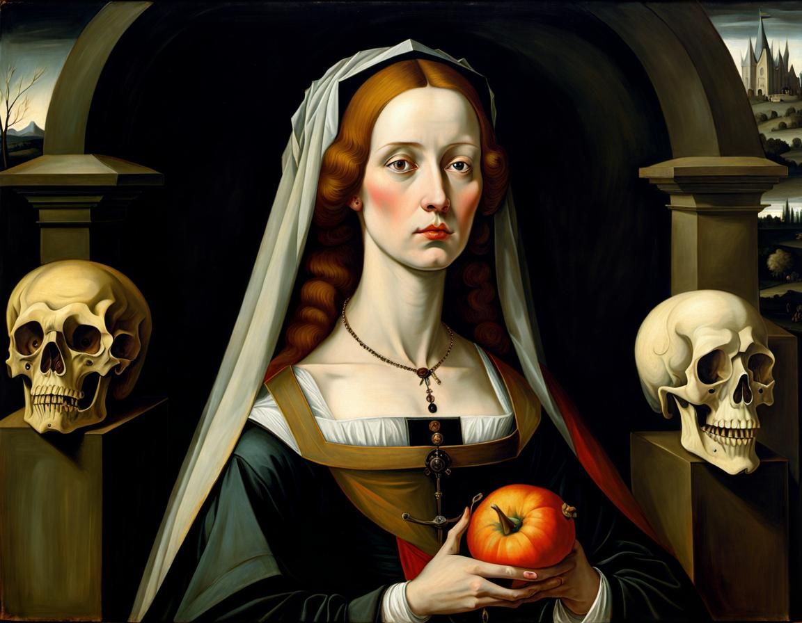 Death Personified as Oil Painting on Linen