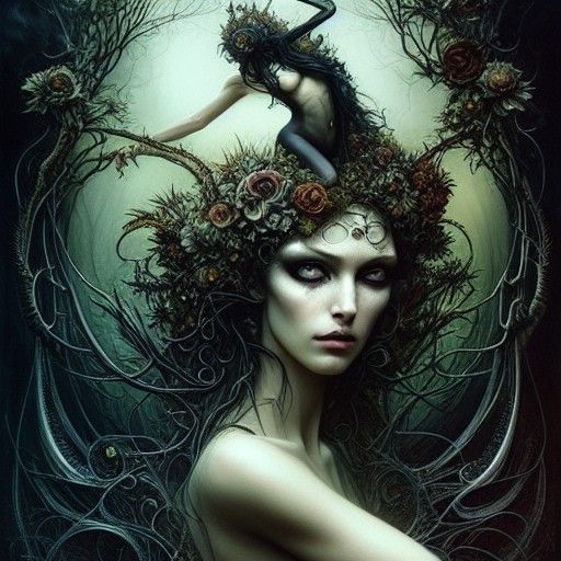 Elegant Earthly Beauty in Regal Digital Art