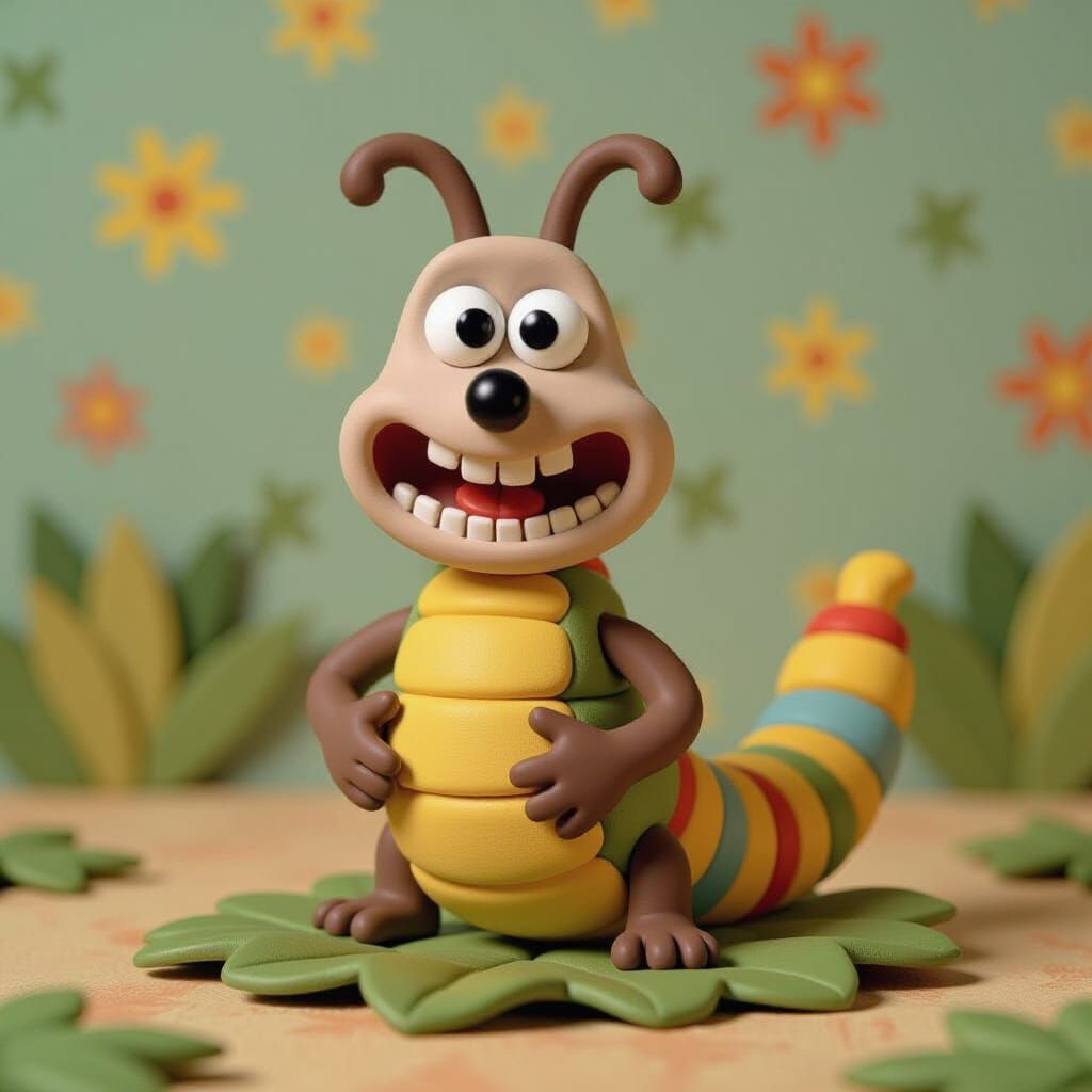 Cheerful Claymation Caterpillar Inspired by Aardman Animatio...