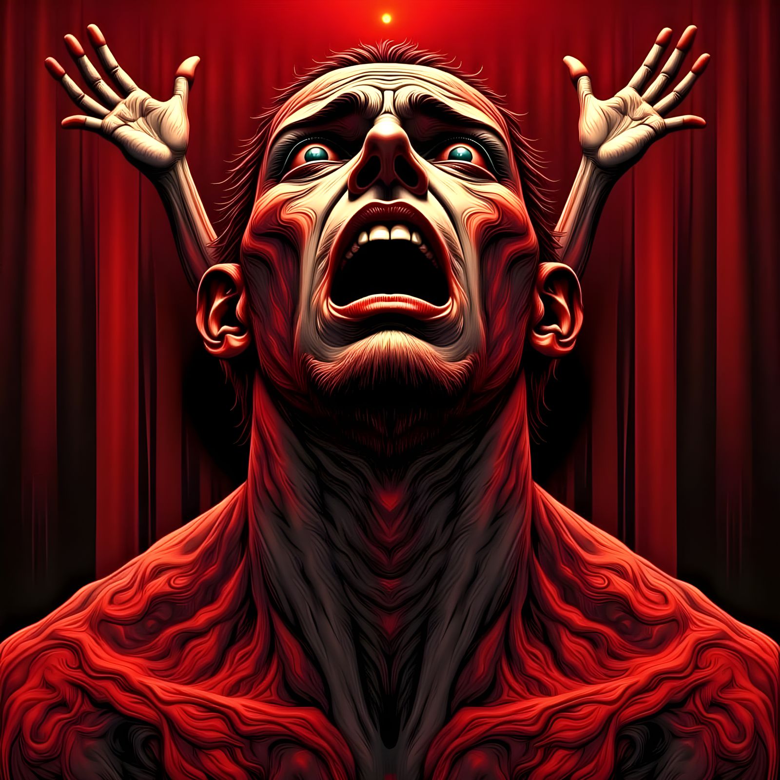 Man's Anguish: A Vibrant Expression of Inner Turmoil