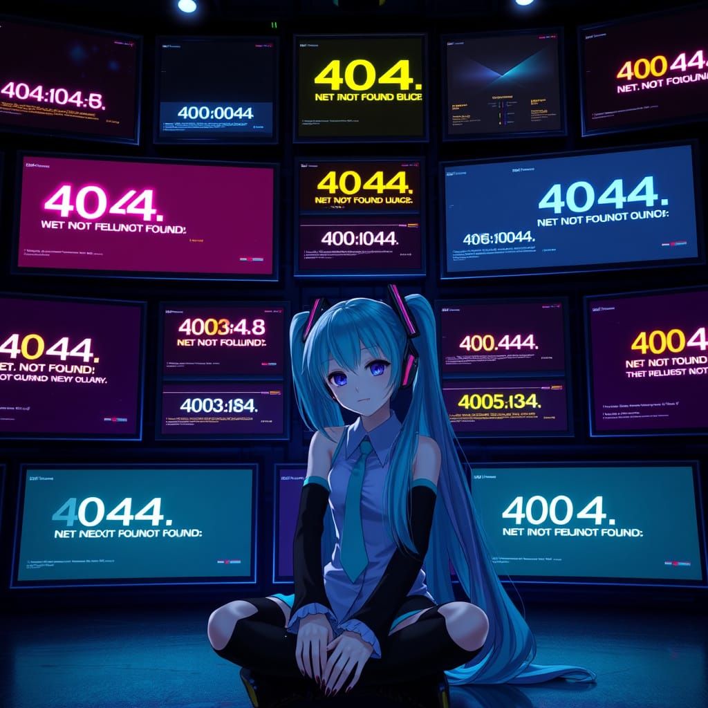 Cyberpunk Goddess Lost in a Digital Abyss