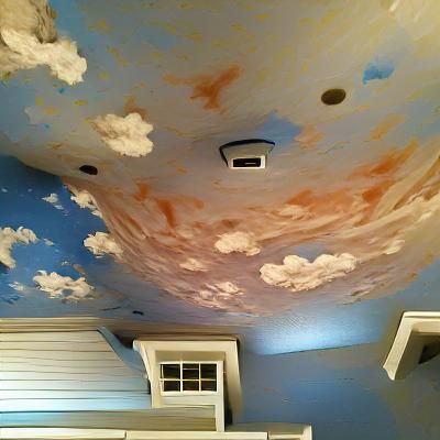 Painted Sky Ceiling Creates Illusion of Open Air