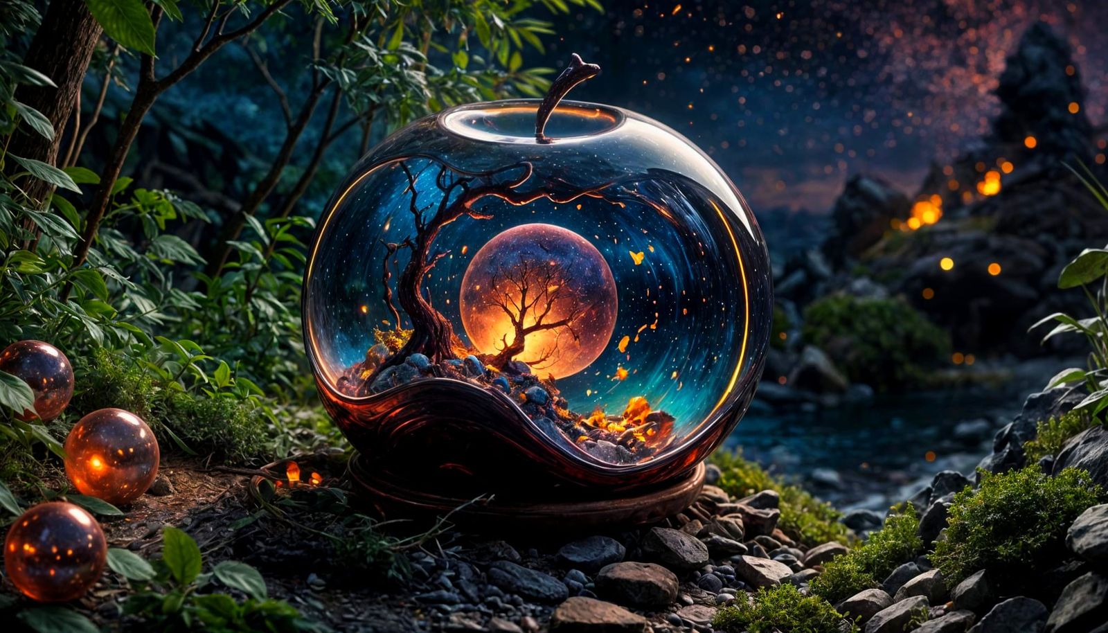 Luxury Hourglass Landscape in Vibrant Oil Colors