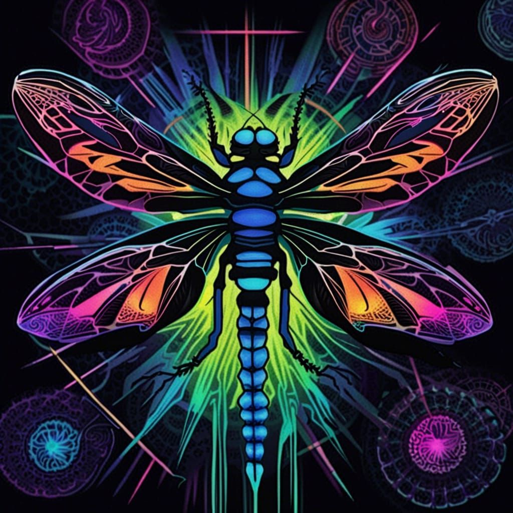 Dragonfly Black Light Concept Poster Art
