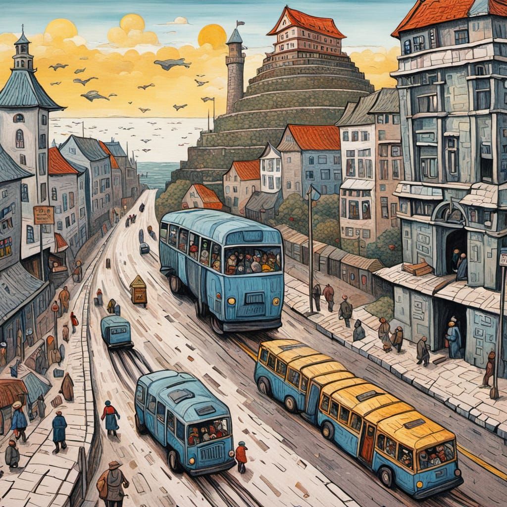 Whimsical Goukka Strolling Past Tower of Babel