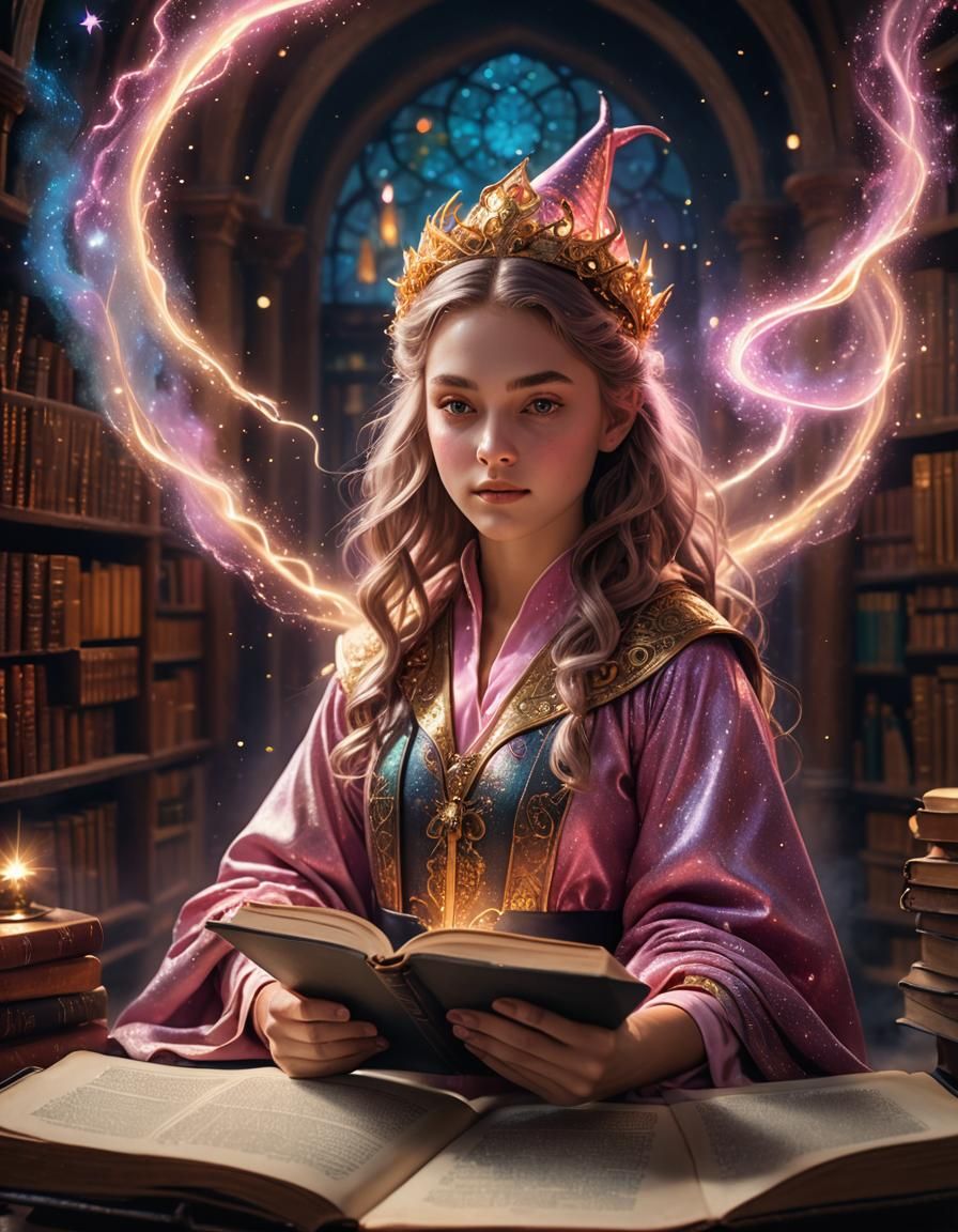 Young Wizard Portrait in Surreal Style