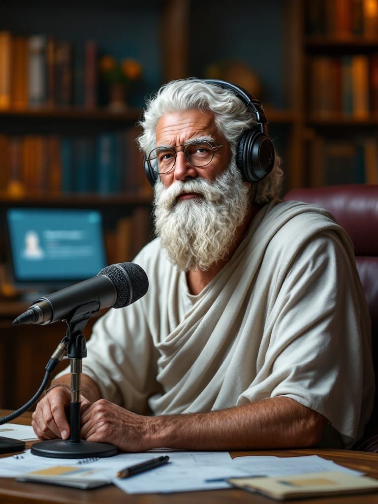 Socrates Hosts a Modern Podcast: AI Rendition