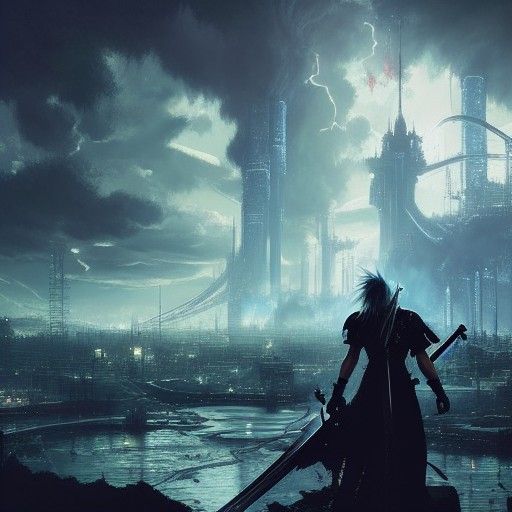 Sephiroth in Hyperdetailed Engraving Style