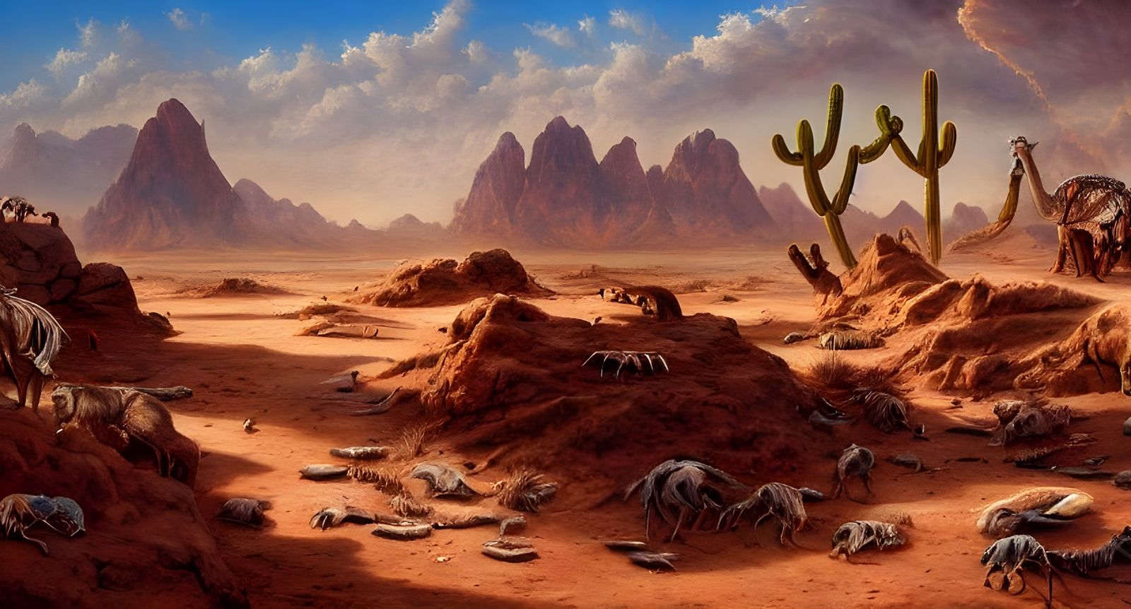 Apocalyptic Desert Animal Graveyard Matte Painting
