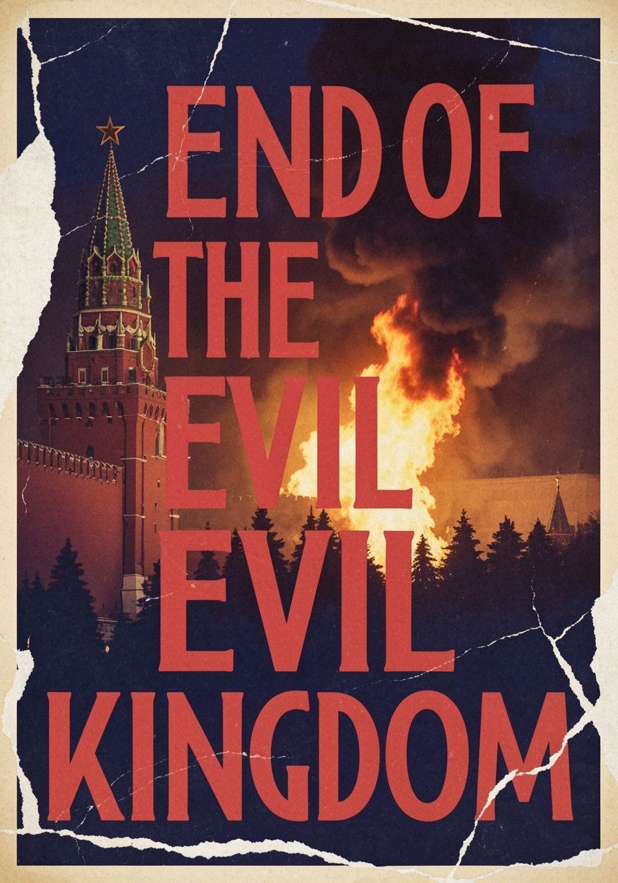 Kremlin on Fire: Art Deco Vintage Poster