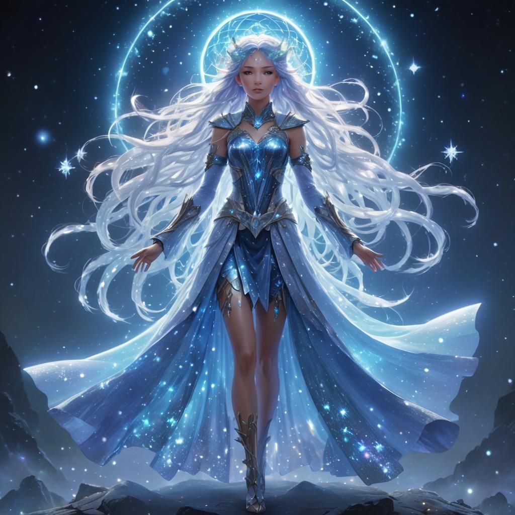 Mystical Shadar-Kai Druid in Anime Style