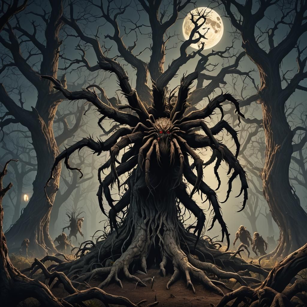 Creepy Forest: Giant Tarantulas and Sasquatch