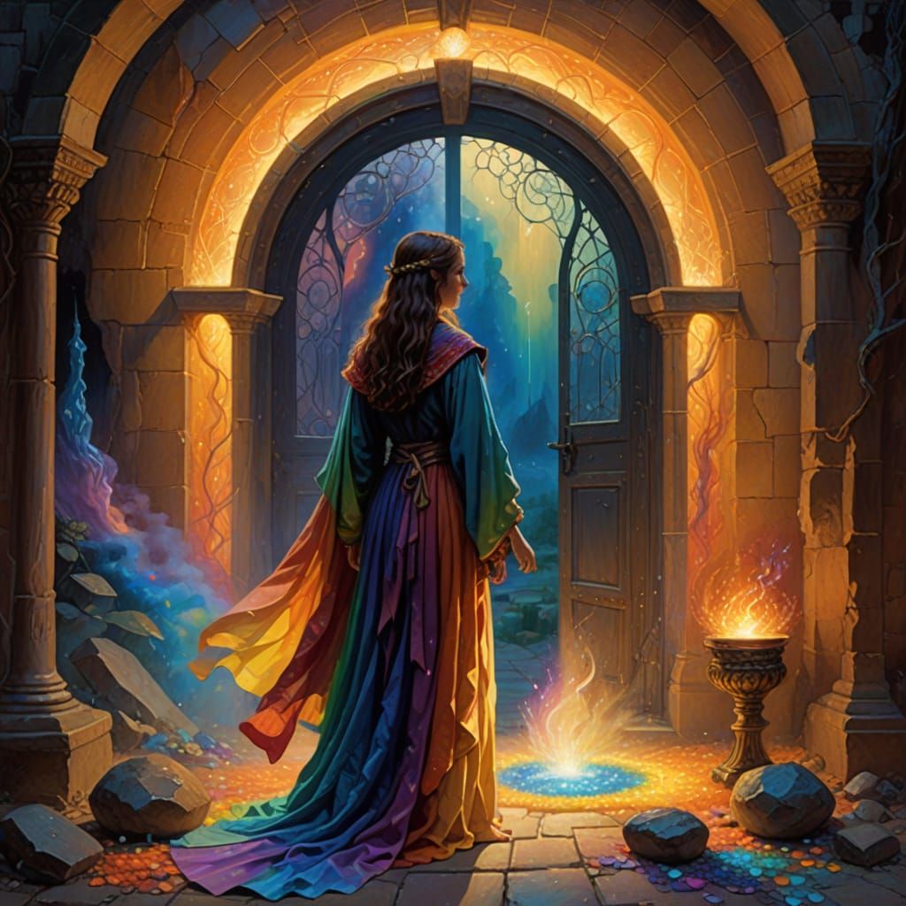 Sorceress in Ethereal Glow Oil Painting