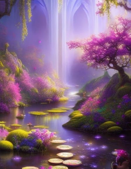 Moonlit Elf Growing Roses: Fairycore Fantasy Art