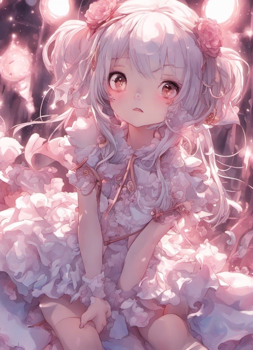 Carnival Girl with Crystal Ball in Angelcore Style