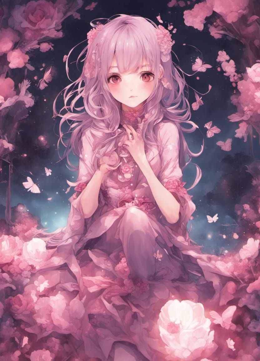 Girl in Golden Dress with Tarot Cards, Angelcore Style